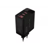 LCD seinlaadija USB pesa + USB-Cx2 PD 65W GAN must vattmeeter