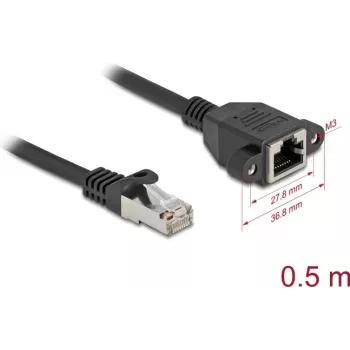 Võrgukaabel DeLOCK 90774 must 0,5 m Cat6a S/FTP RJ-45