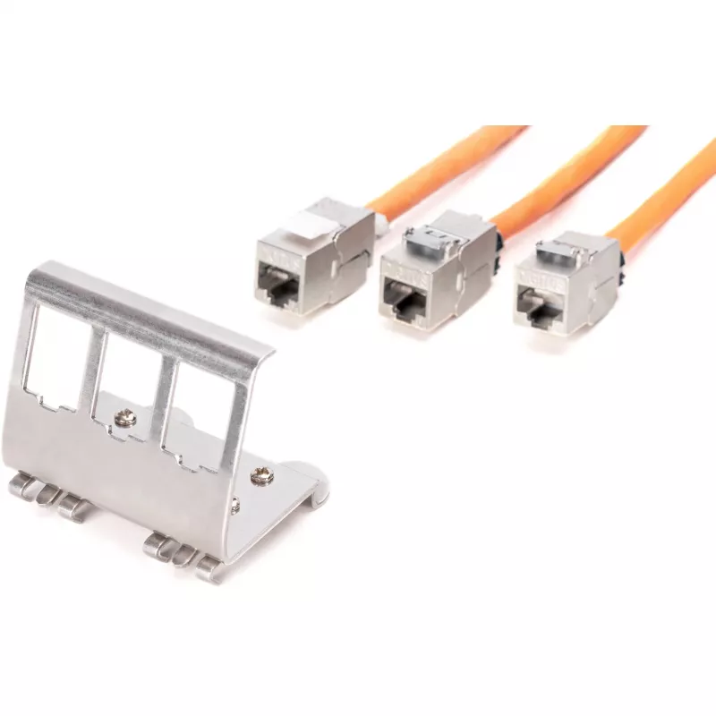 Adapter Digitus AN-25183 3x Keystone moodulile Roostevaba teras