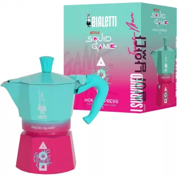 Moka pot Bialetti Squid Game sinine roosa alumiinium