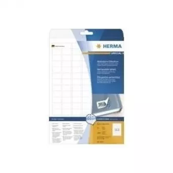HERMA Special - Isekleepuvad eemaldatavad matid paberetiketid - Valge - 25,4 x 16,9 mm - 2800 etiketti (25 lehte x 112) (4211)