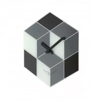 NeXtime klok 8171 Cubic, 43,5x37 cm, Sein, Must/Valge/Hall