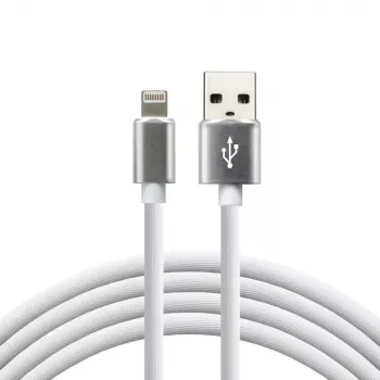 everActive kaabel USB Lightning 1m – Valge, silikoon, kiirlaadimine, 2,4A – CBS-1IW