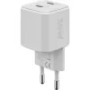 USB-C Dual-Fast Charger Nano, PD, GaN, 35 Watt (valge, 2x USB-C, Power Delivery 3.0)