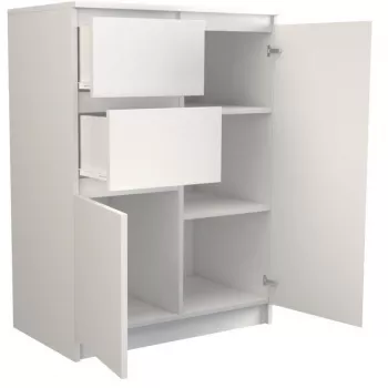 Kummutipealne e-pood 2D2S BIEL — 2 sahtlit, valge, 700×400×970 mm, puitlaastplaat
