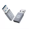 Kaabli soovahetaja GRAUGEAR G-AD-CTA-10G USB-A USB-C-le hõbedane