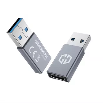 Kaabli soovahetaja GRAUGEAR G-AD-CTA-10G USB-A USB-C-le hõbedane