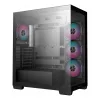PC korpus DeepCool CG580 4F Midi Tower — ATX/ITX/MicroATX, karastatud klaas, 3×120mm+1×120mm ventilaatorid, 2×3.5-tolline ja 2×2.5-tolline, USB-A×2 USB-C×1, must
