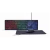 Juhtmega täissuuruses klaviatuur koos hiirega Gembird KBS-UML-01 — USB, QWERTY US, 104 klahvi, must
