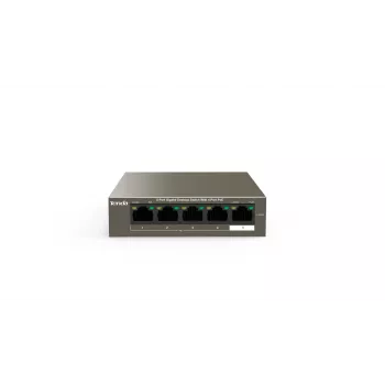 Võrgukommutaator TENDA TEG1105P-4-63W-EU, 5x Gigabit RJ-45, 4x PoE (57,8 W kokku), 10 Gbit/s kommuteerimine