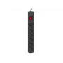 Pikendusjuhe ARMAC Multi M6 liigpingekaitse, 6 pistikupesa, 10 m kaabel, must