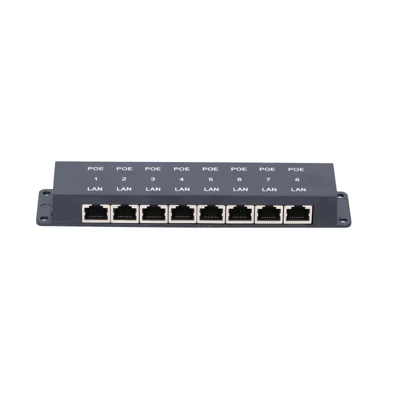 Extralink 8-pordiline PoE-injektor, 8x 100 Mb/s RJ45