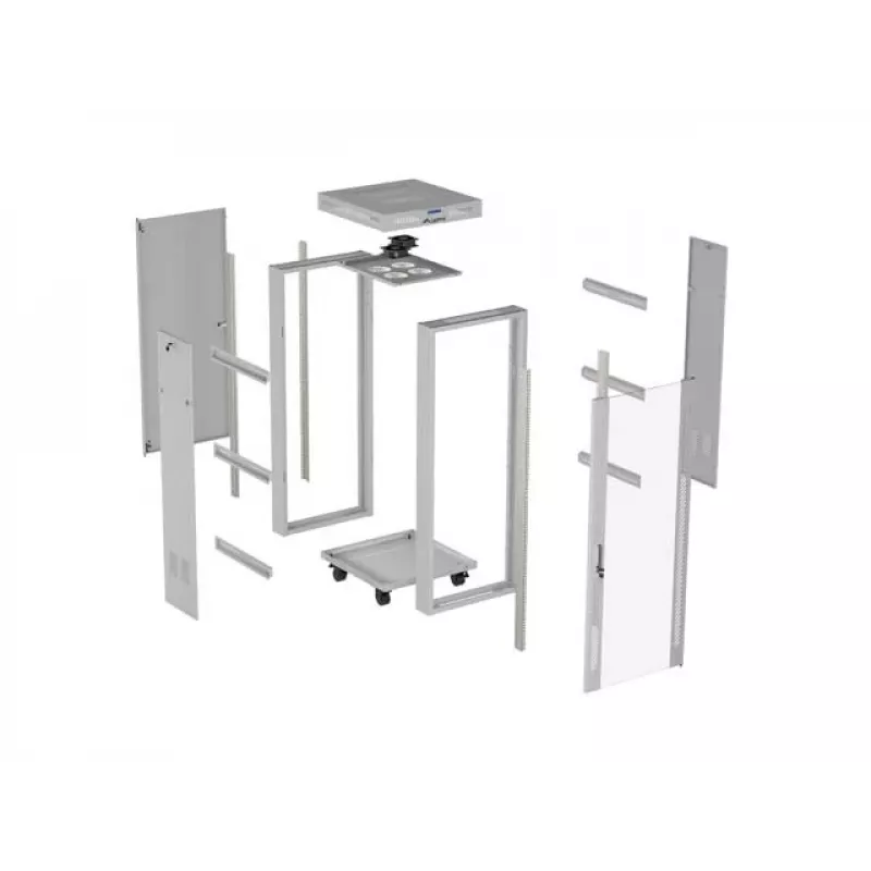 LANBERG 19-tolline 32U seisev rack-kapp 600×600 mm hall perforeeritud uste ja LCD-ga (lame Pack)