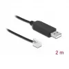 Adapterkaabel DeLOCK USB Type-A to Serial RS-232 RJ12 ESD kaitsega 2 m Must