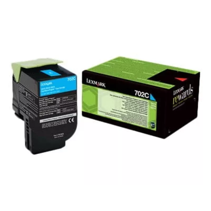 Lexmark 702C R toonerkassett 1 tk Originaal tsüaan