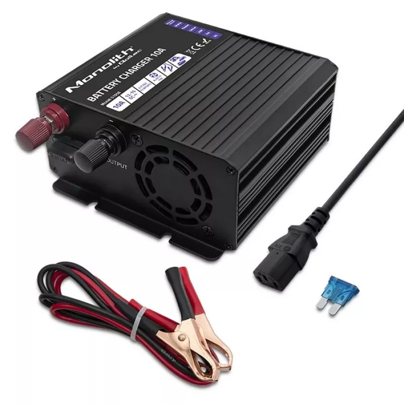 Qoltec Smart Monolith akulaadija LiFePO4 AGM GEL SLA akudele | 10A | 12V