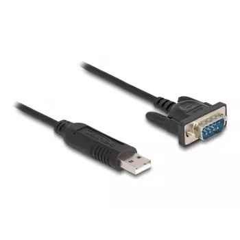 DeLOCK USB 2.0 RS-232 seeriaadapter 50 cm FTDI, must