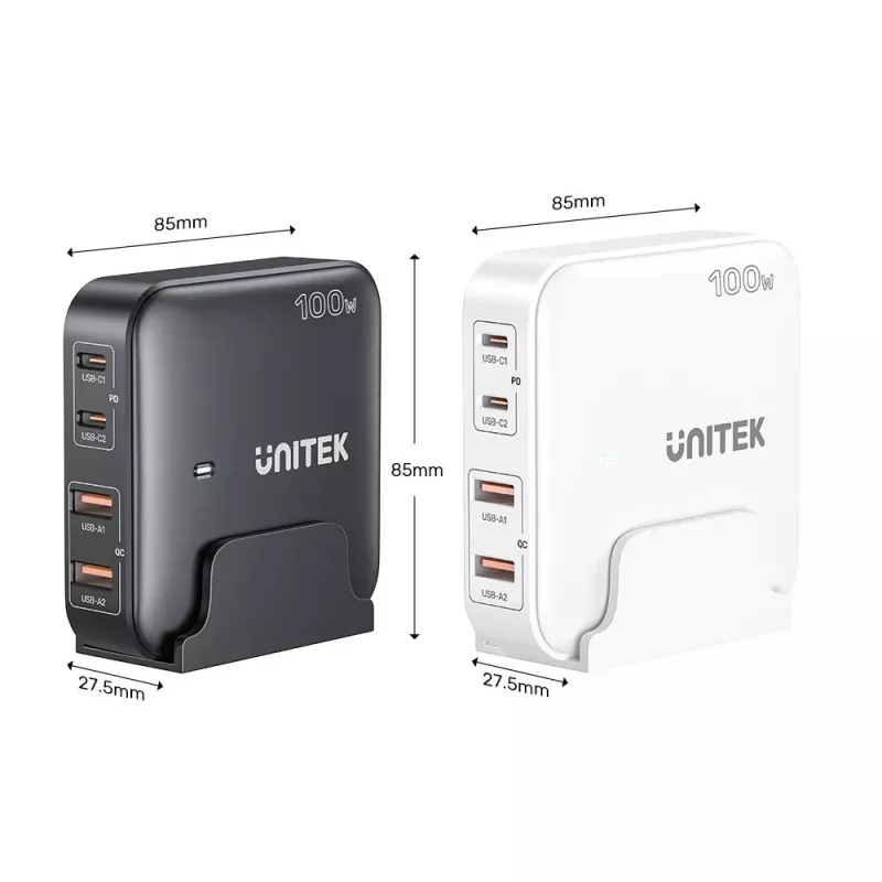 Uniteki lauaadapter P1229ABK01-EU 100W 2× USB-A ja 2× USB-C-ga