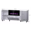 Sahtlitega kapp elektrikaminaga Cama Meble PAFOS 180x42x82 cm matt must, 3 ust, 2 riiulit, 1400–1600 W