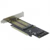 DeLOCK - Speicher-Controller - mSATA, M.2 - M.2 Card / mSATA Low-Profile - SATA 6Gb/s, PCIe 4,0 x16 (90486)
