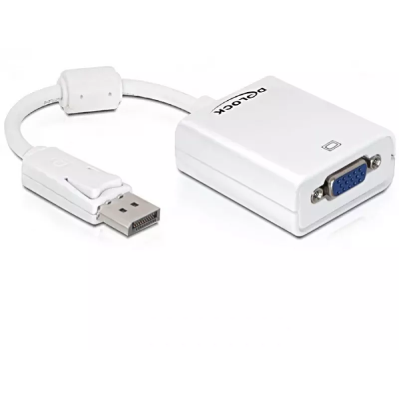 Video Kaabliadapter DeLOCK 61766 0.125m VGA DisplayPort Valge