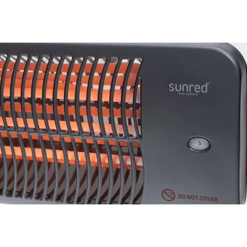 Kvartselektriline küttekeha SUNRED LUG-2000W — 2000 W, kvartsklaasiga element, välitingimustes kasutamiseks, seinale paigaldatav, IP24, must
