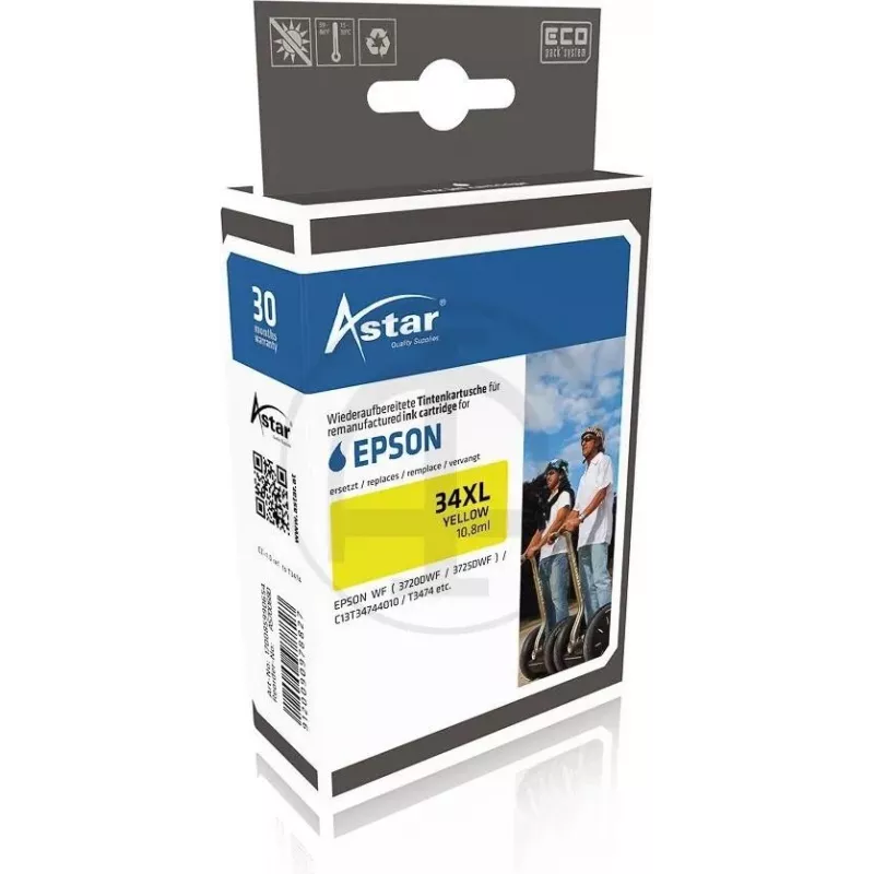AS700680 ASTAR EPSON WF3720DWF TINTE YE T3474 / 34XL 10,8ml 950Seiten yellow HC (AS700680)