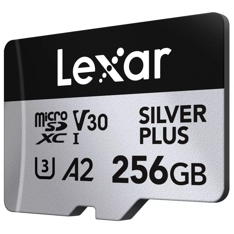Mälukaart microSD 256GB C10 A2 U3 V30 205/150MB/s Silver Plus