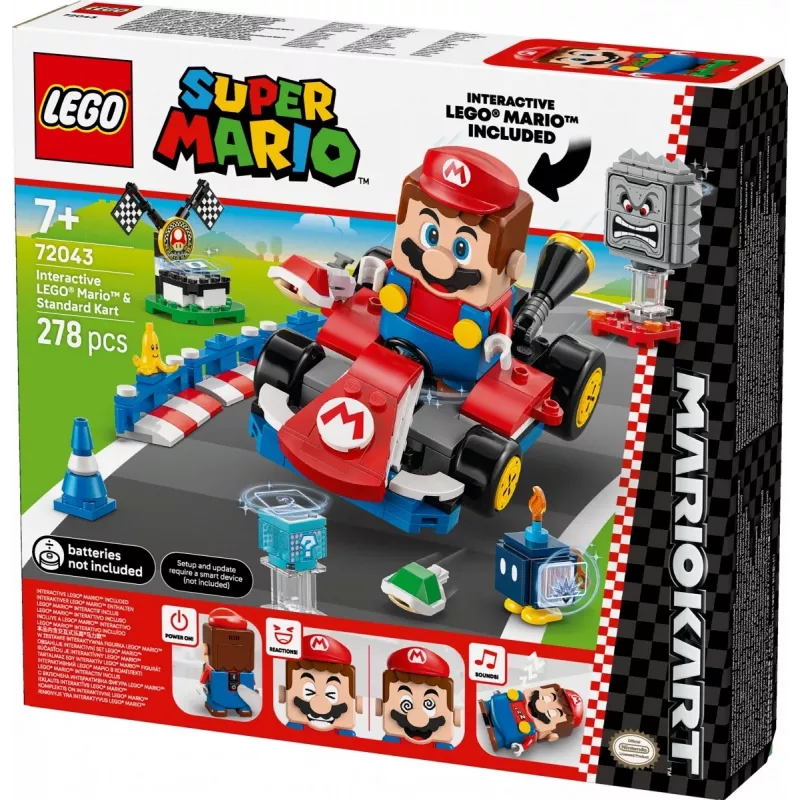 LEGO ehituskomplekt 72043 Super Mario interaktiivne Mario Kart standardkardiga