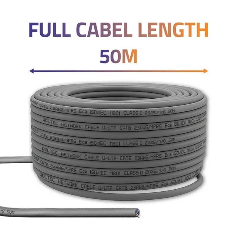 UTP patchcord kaabel QOLTEC CAT6 50 m vask (Cu) hall