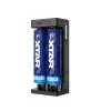 XTAR kahepesaline Li-ioon akulaadija 18650 elementidele, USB-C sisend, 2 pesa, must, LED-indikaatorid