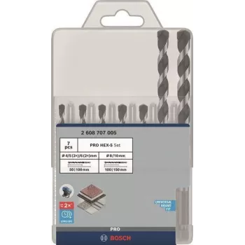 Puuriterade komplekt Bosch PRO HEX-5 2608707005 — mõõdud 4×100, 5×100, 6×100, 8×150 mm