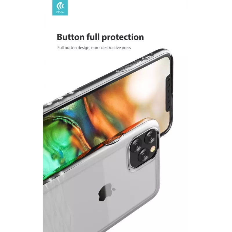 Nutitelefoni ümbris Devia Ocean2 seeria iPhone 11 Pro Maxile, läbipaistev, kaitsev läbipaistev kate