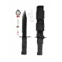 Kindla teraga ellujäämisnuga Mil-Tec Special Forces 15368000 — roostevaba teras, täistang, 310 mm üldpikkus, 185 mm tera, must