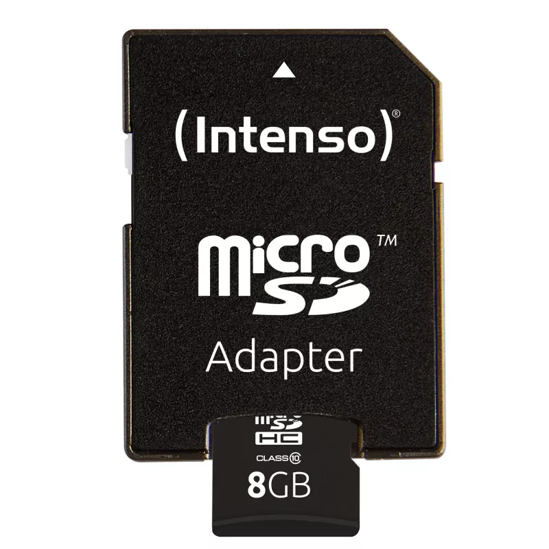 MÄLU MICRO SDHC 8GB C10/W/ADAPTER 3413460 INTENSO