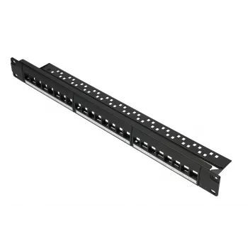 Patchpanel Extralink 24-port U/UTP (UTP) modulaarne, 1U, must, 482.6 mm laius