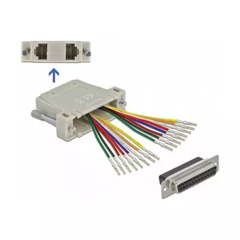 D-Sub 25 kontaktiga pressitav emane 2 x RJ45 emasele adapter DeLOCK 66834
