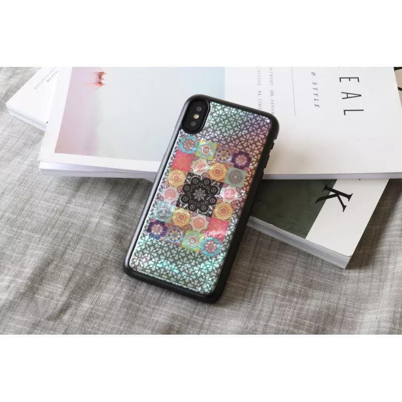 Nutitelefoni ümbris iKins iPhone XS / XS S jaoks — Lilleaia disain, must