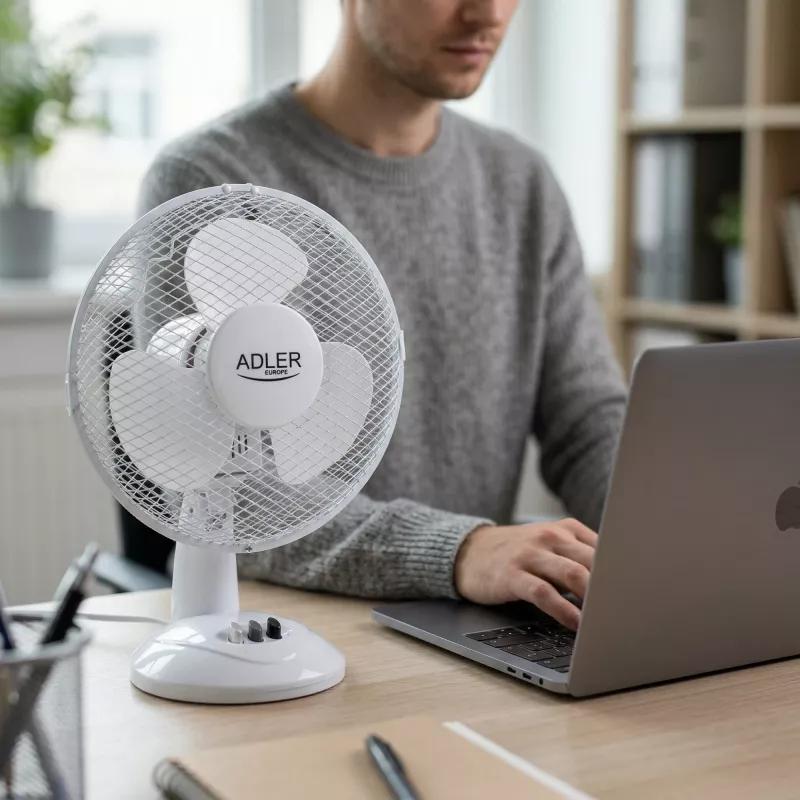 Adler | AD 7302 | Lauaventilaator | Valge | Läbimõõt 23 cm | Kiiruste arv 2 | Ostsillatsioon | 60 W | Ei