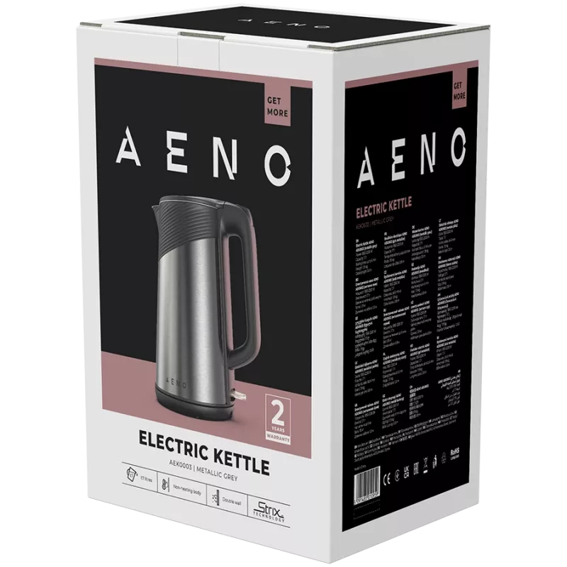 AENO EK3 elektriline veekeetja 1,7 L 2200 W Must