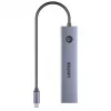 USB-C jaotur Unitek H1124AGY01 100W PD, HDMI 2.0, 2x USB‑A, 2x USB‑C, SD/microSD lugejaga — alumiinium