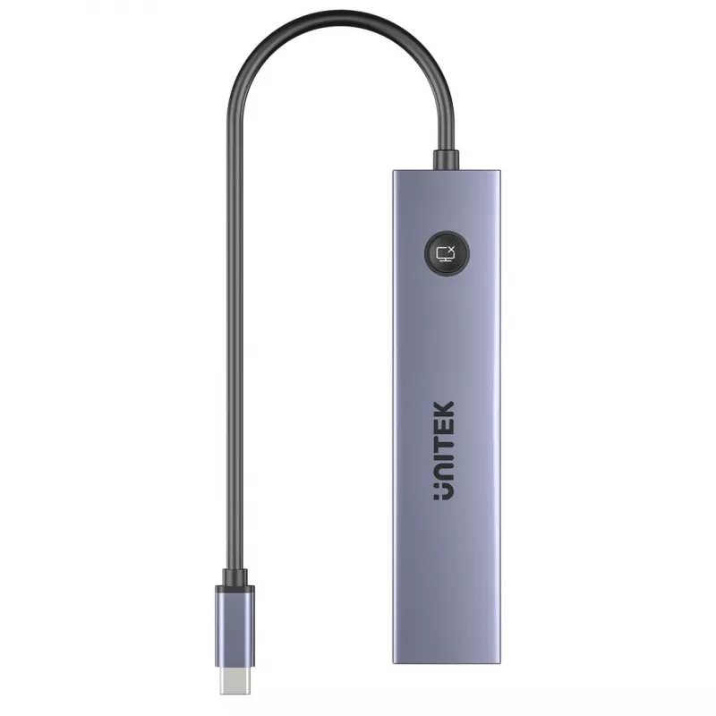 USB-C jaotur Unitek H1124AGY01 100W PD, HDMI 2.0, 2x USB‑A, 2x USB‑C, SD/microSD lugejaga — alumiinium