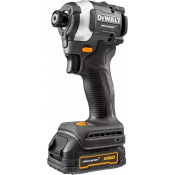 Juhtmeta löökkruvikeeraja DCF85ME2GT, 18V, 1/4, McLaren disainis hall/must, 2x POWERSTACK Li-Ion-aku 1,7 Ah, T STAK kastis