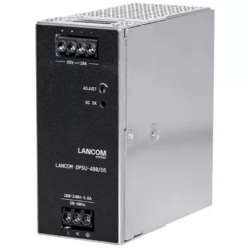 Toiteplokk Lancom Systems LANCOM DPSU-480/55 — 480 W, AC 100–240 V, TS35 DIN, must/teras