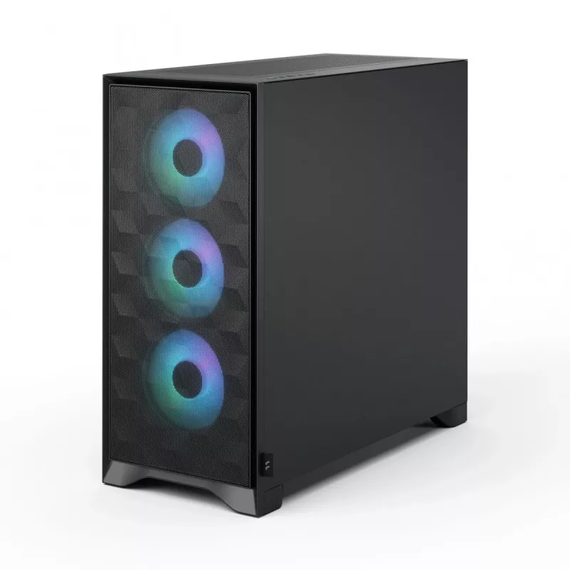 PC korpus Fractal Design Pop 2 Air Must TG RGB Midi Tower — ATX/Micro‑ATX/Mini‑ITX, 3x120mm ees, 1x120mm taga, 2.5 tolli+3.5 tolli pesad