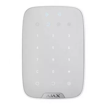 Juhtmevaba klaviatuur Ajax WRL/PLUS Valge — mudel 38253, seinale paigaldatav juurdepääsukontrolli klaviatuur
