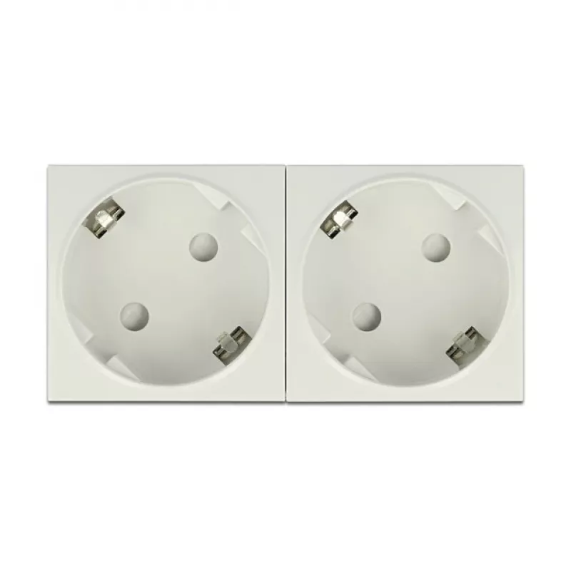 Seinakontakt DELOCK 81325 CEE 7/3, 250 V, 16 A, valge, ABS, 45×90×40 mm (5 tk)