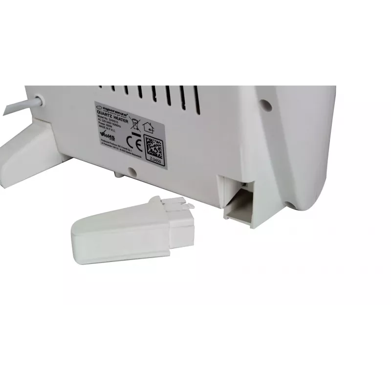 Kvartsküttega elektriline ruumisoojendi ESPERANZA EHH010 400W/800W, valge, 1,2 m juhe, nupud, reguleeritav termostaat