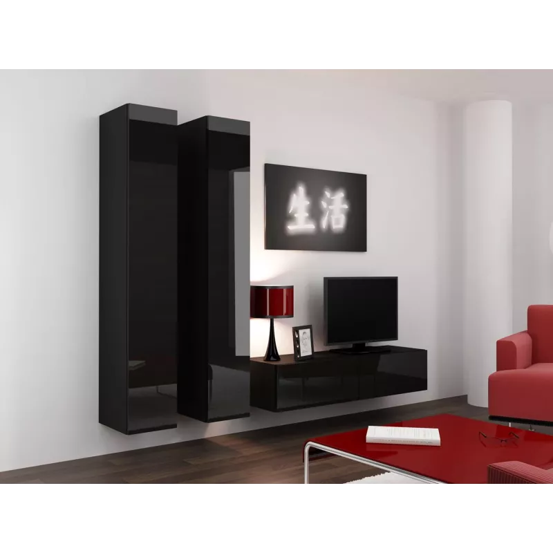 Cama TV-alus VIGO 140 30/140/40 must/must läikiv