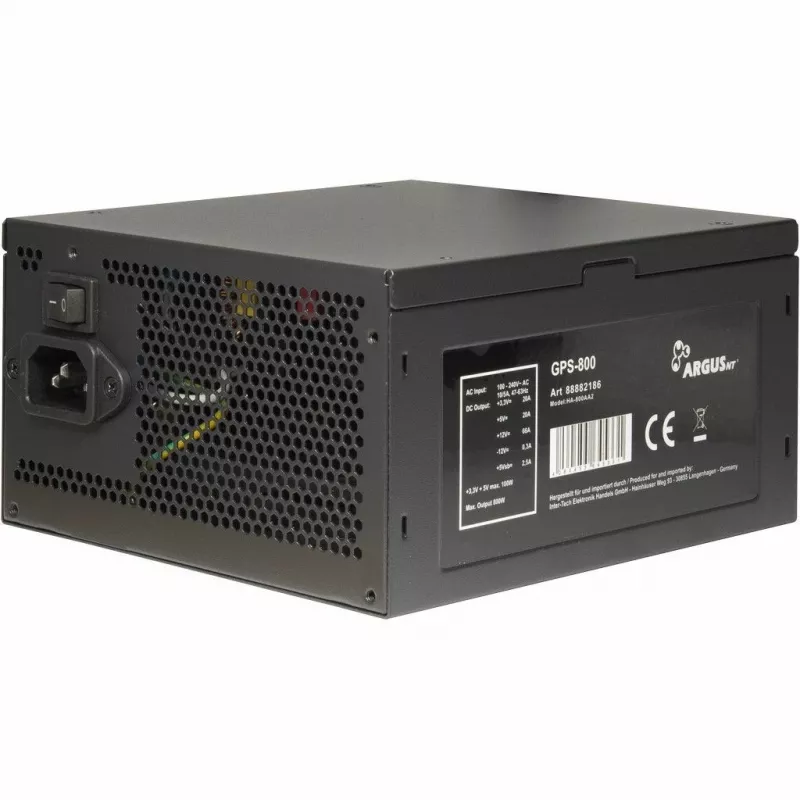 Toiteplokk Inter-Tech Argus GPS-800 800W, 80+ Gold, ATX, 14 cm ventilaator